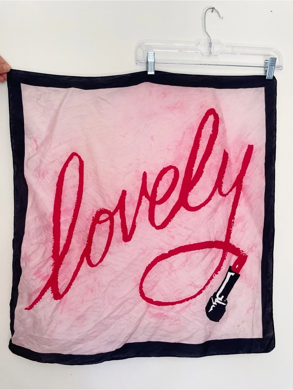 Kate Spade Lipstick Lovely Scarf Silk Cute Feminine Girly Make Up Novelty Logo